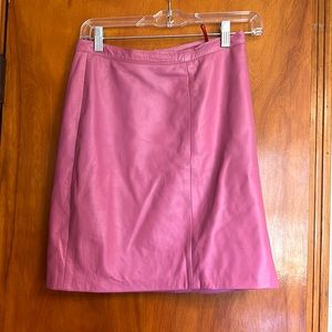 Vintage pink leather mini skirt, size 42/small, great condition